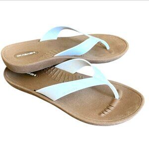 Okabashi Breeze Flip Flop Thong Sandal Slide M/L Women 8-9 Men 6-7 White #337D